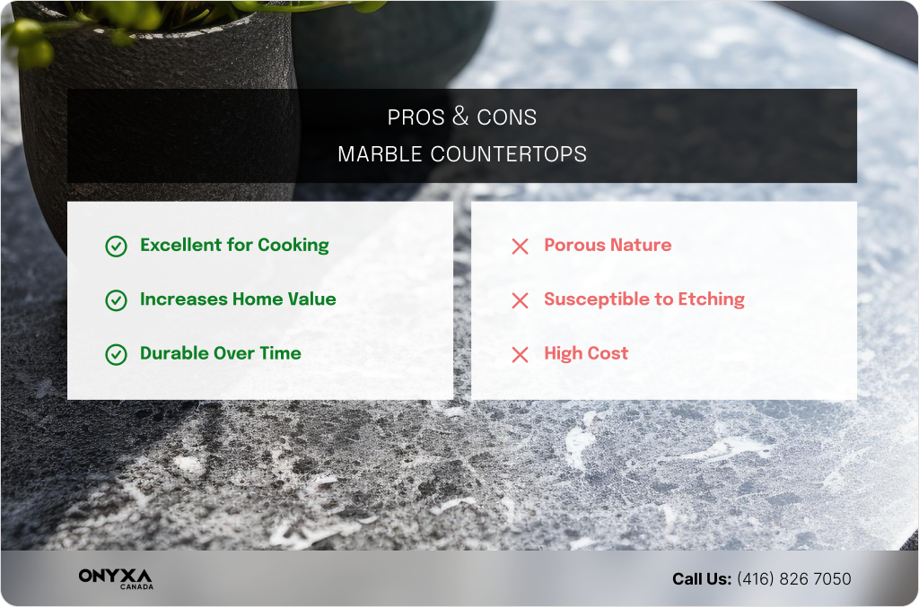Pros and Cons Marble Countertops