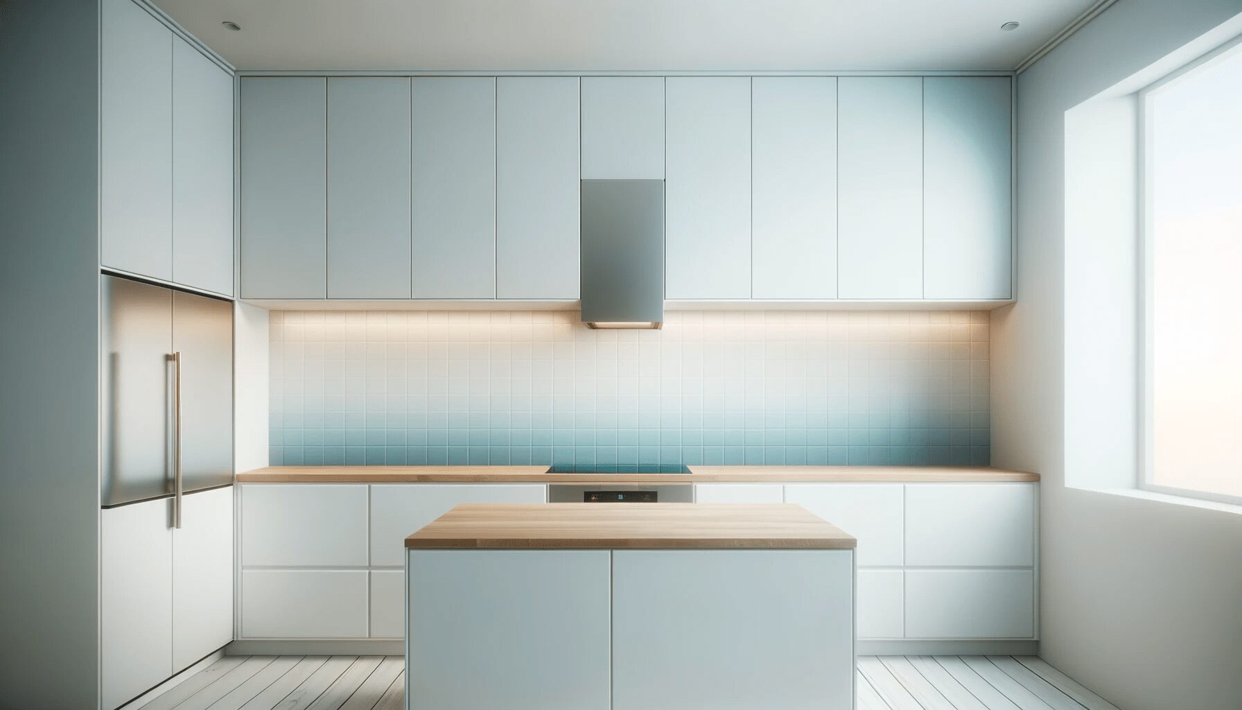 Gradient Color Transition Kitchen Backsplash